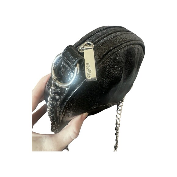 Hobo Deb Round  Bag Crossbody Black Patent Leather - Picture 3 of 15